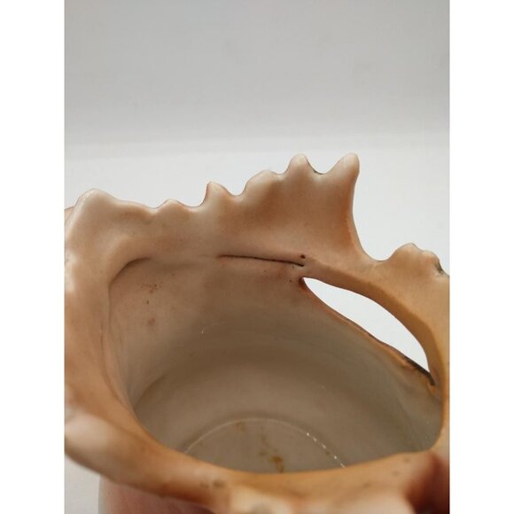 Vintage Ceramic Elk/Moose Head Creamer With Antler Design & Gradient Brown To Bl - Picture 9 of 9